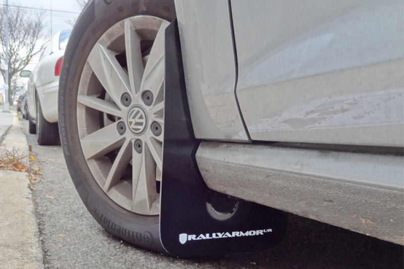 Rally Armor MF37-UR-RD/WH FITS: 15-21 VW Golf/GTI/TSI Red UR Mud Flap w/ White Logo Mud Flaps