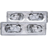 ANZO 111300 FITS: 1988-1998 Chevrolet C1500 Crystal Headlights Chrome w/ Low Brow Headlights