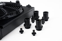 Load image into Gallery viewer, CSF 2858XB FITS: Universal Half Radiator w/-16AN &amp; Slip-On Fittings/12in SPAL Fan &amp; Shroud Black Finish Radiators