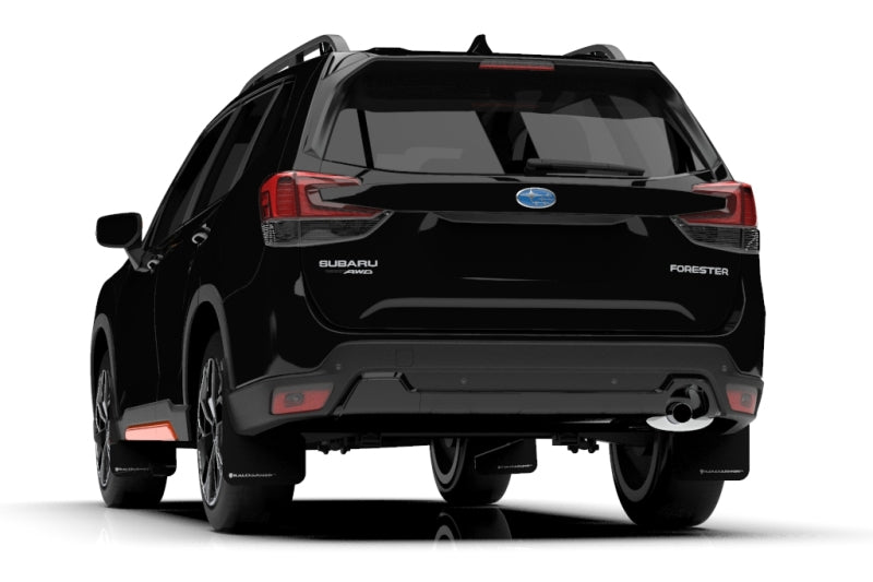 Rally Armor MF52-UR-BLK/WH FITS: 19-21 Subaru Forester Black UR Mud Flap w/ White Logo Mud Flaps