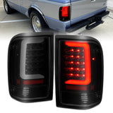 ANZO 311360 FITS: 1993-1997 Ford Ranger LED Tail Lights w/ Light Bar Black Housing Smoked Lens Tail Lights