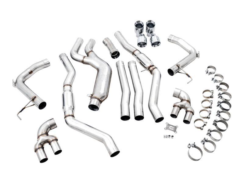 AWE Tuning 3020-42078 FITS: 2019+ BMW M340i (G20) Track Edition Exhaust Quad Chrome Silver Tips Catback