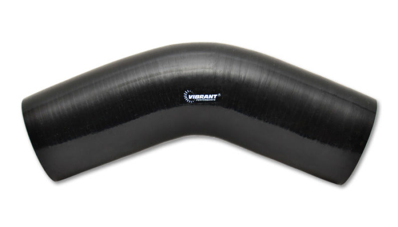 Vibrant 2917 FITS: 4 Ply Reinforced Silicone Elbow Connector 5in ID x 4in Leg 45 Deg Elbow (BLACK) Silicone Couplers & Hoses