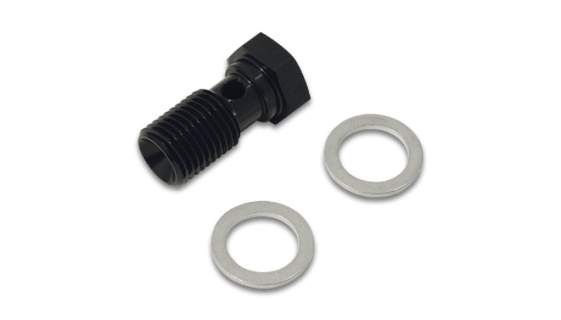 Vibrant 11457 FITS: Aluminum Banjo Bolt w/ 2 Washers (M12x1.5 20mm LG) Anodized Black Fittings