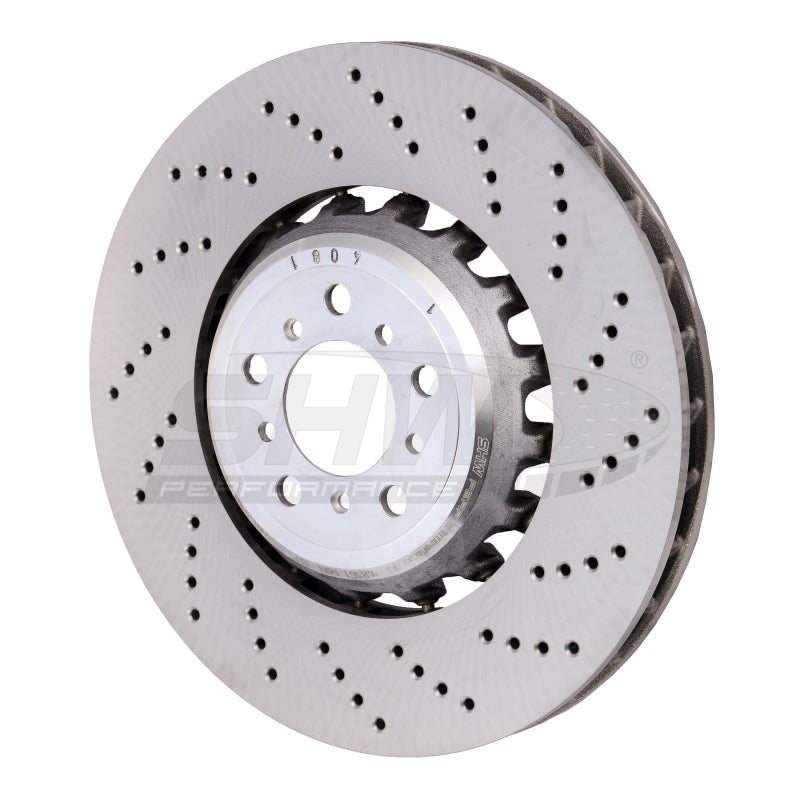 SHW Performance BFR48161 FITS:SHW 13-16 BMW M5 4.4L Right Front Cross-Drilled Lightweight Brake Rotor (34112284102) Brake Rotors Drilled