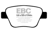 EBC DP42075R FITS: 10-13 Audi A3 2.0 Turbo (Bosch rear caliper) Yellowstuff Rear Brake Pads Brake Pads Performance