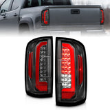 ANZO 311432 FITS: 15-21 Chevrolet Colorado Full LED Tail Lights w/ Red Lightbar Black Housing Clear Lens Tail Lights