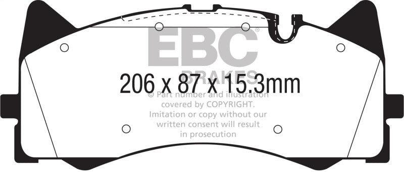 EBC DP42298R FITS: 2015+ Mercedes-Benz C63 AMG (W205) 4.0L Twin Turbo Yellowstuff Front Brake Pads Brake Pads Performance