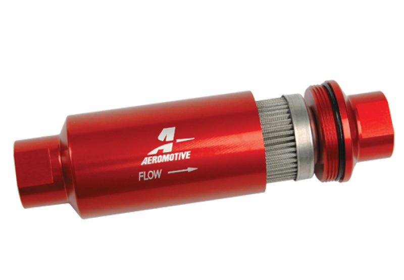 Aeromotive 12335 FITS: In-Line Filter AN-10 size 40 Micron SS Element Red Anodize Finish Fuel