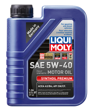 Load image into Gallery viewer, LIQUI MOLY 2040 FITS: 1L Synthoil Premium Motor Oil SAE 5W40 Motor Oils