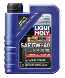 LIQUI MOLY 2040 FITS: 1L Synthoil Premium Motor Oil SAE 5W40 Motor Oils