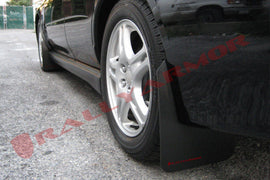 Rally Armor MF1-BAS-RD FITS: 02-07 Subaru WRX/STI/RS/2.5i (Wagons Req. Mod.) Basic Black Mud Flap w/Red Logo Mud Flaps