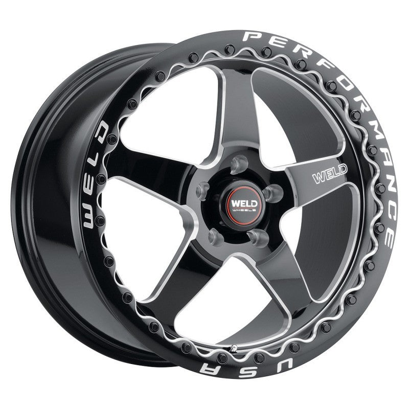 Weld S90470071P30 FITS: S904 17x10 Ventura Beadlock 5x115 ET30 BS6.70 Gloss BLK MIL DIA 78.1 Wheels Cast