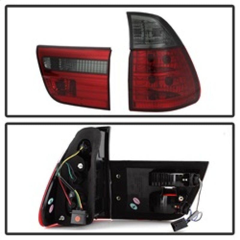 SPYDER 5000842 FITS: BMW E53 X5 00-06 4PCS Euro Style Tail Lights- Red Smoke ALT-YD-BE5300-RS Tail Lights