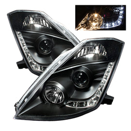 SPYDER 5064738 FITS: Nissan 350Z 03-05 Projector Headlights Halogen Model Only DRL Black PRO-YD-N350Z02-DRL-BK Headlights