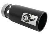 aFe 49T40501-B122 FITS: SATURN 4S 4in SS Intercooled Exhaust Tip Black 4in In x 5in Out x 12in L Bolt-On Tips