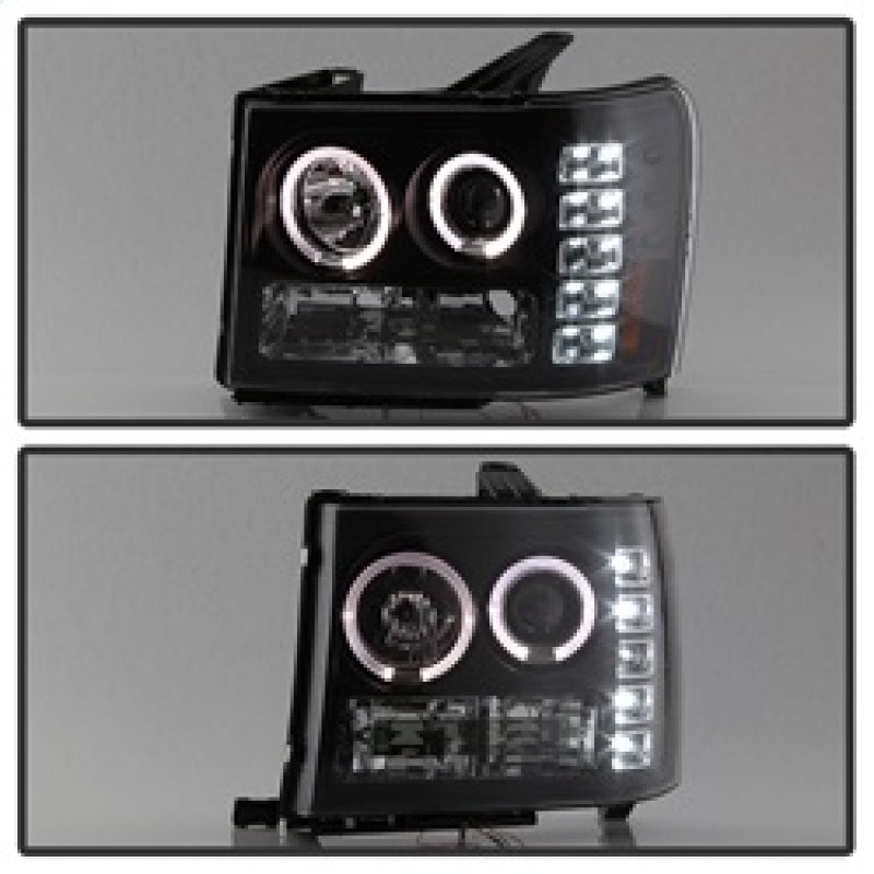 SPYDER 5010605 FITS: GMC Sierra 1500/GMC Sierra Denali 08-13 Projector LED Halo- LED Blk PRO-YD-GS07-HL-BK Headlights