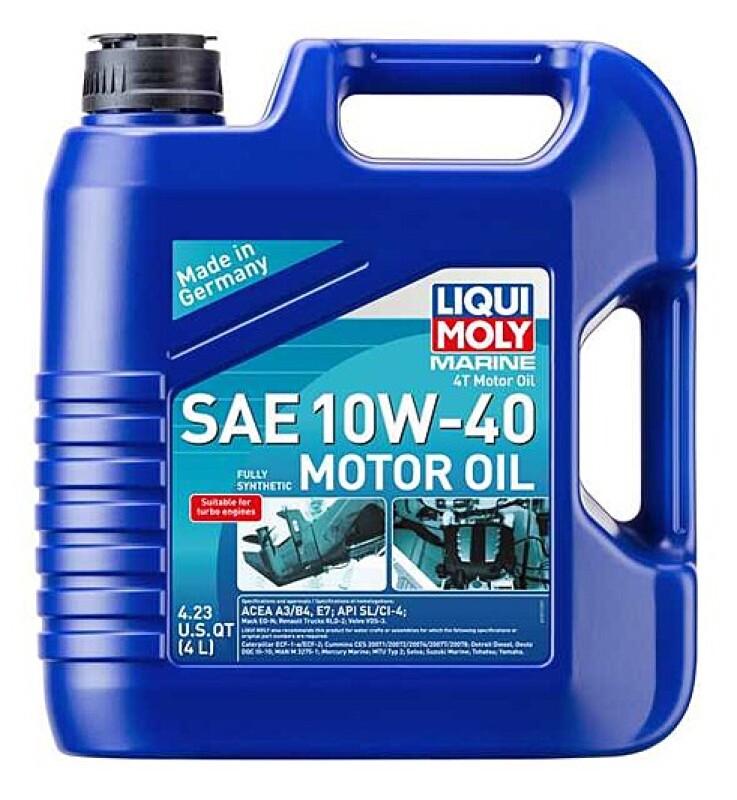 LIQUI MOLY 20508 FITS: 4L Marine 4T Motor Oil SAE 10W40 Motor Oils
