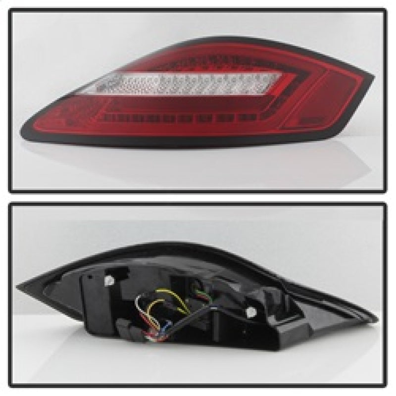 SPYDER 5083173 FITS: Porsche 987 Cayman 06-08 / Boxster 05-08 LED Tail Lights Red Clear ALT-YD-P98705-LED-RC Tail Lights