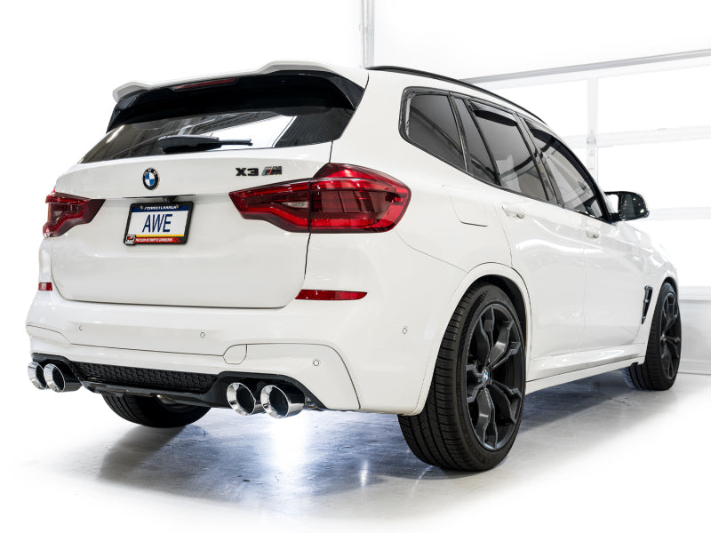 AWE Tuning 3025-42301 FITS: 20-25 BMW X3 M/M Comp (F97) AWD SwitchPath Axle-back Exhaust Chrome Silver Tips Axle Back