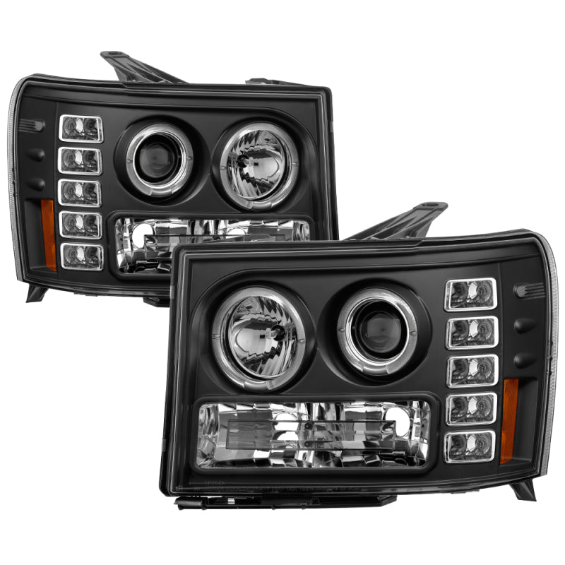 SPYDER 5010605 FITS: GMC Sierra 1500/GMC Sierra Denali 08-13 Projector LED Halo- LED Blk PRO-YD-GS07-HL-BK Headlights