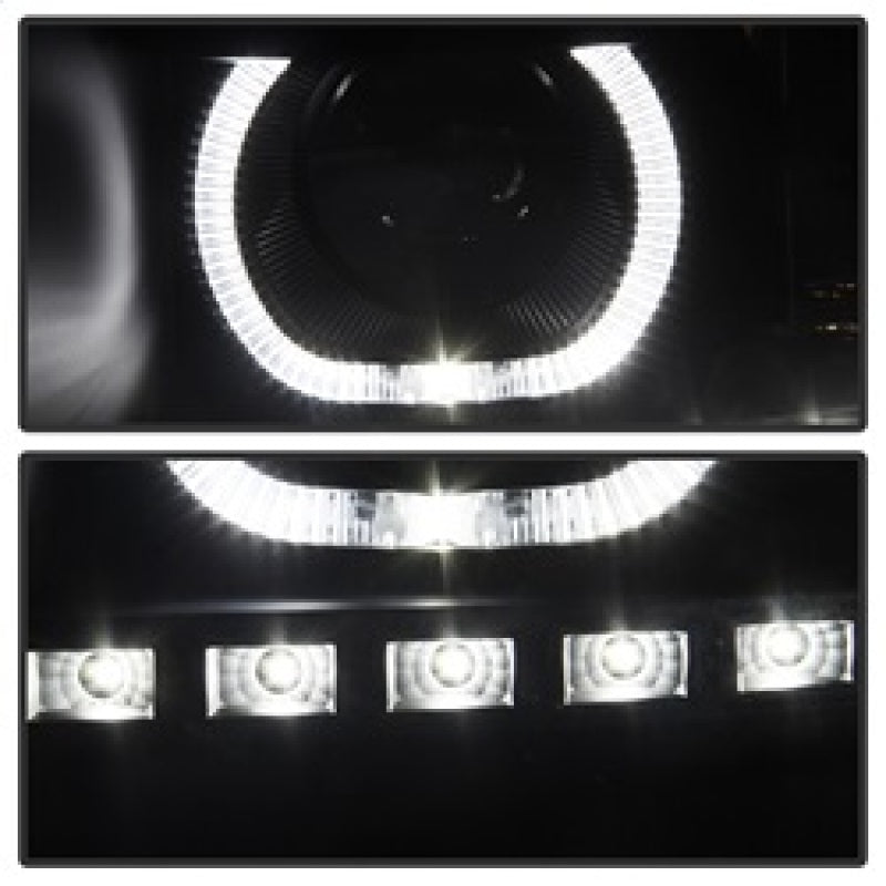 SPYDER 9032189 FITS:xTune Chevy Silverado 1500/2500/3500 07-13 LED Halo Projector Headlights Black PRO-JH-CSIL07-CFB-BK Headlights