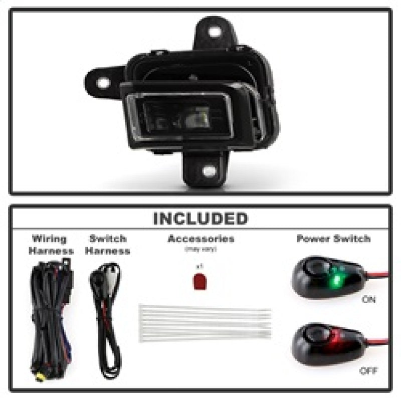 SPYDER 9054167 FITS: 23-25 GMC Sierra 1500 OEM Style LED Fog Light w/ Switch Clear (FL-GS2023-LED-C) Fog Lights