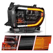 Load image into Gallery viewer, ANZO 111533 FITS: 14-21 Toyota Tundra (OE Halogen w/LED DRL) LED Crystal Headlights w/ Switchback &amp; DRL Blk Headlights