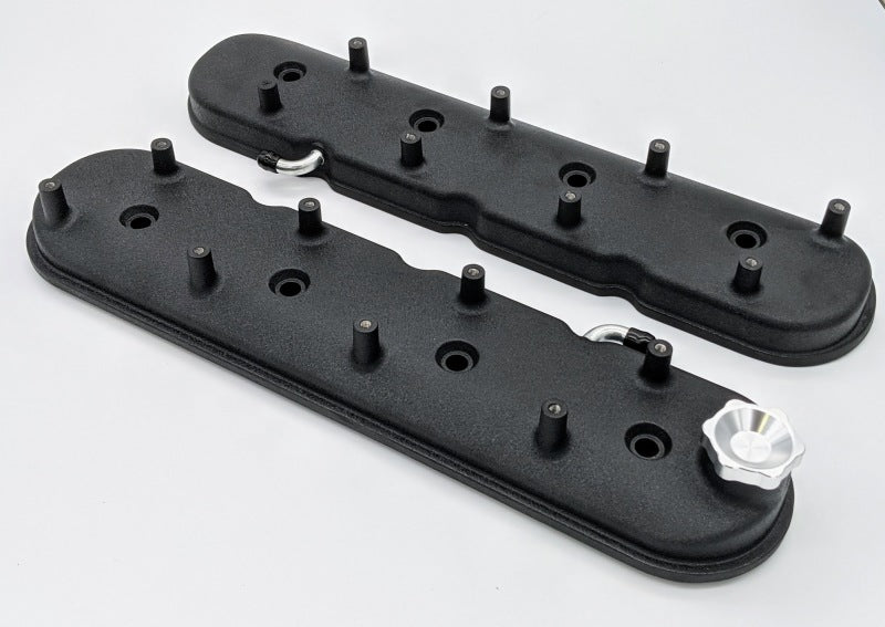 Granatelli Motor Sports 640367 FITS:Granatelli 96-22 GM LS Standard Height Valve Cover w/Angled Coil Mount Blk Wrinkle (Pair) Valve Covers