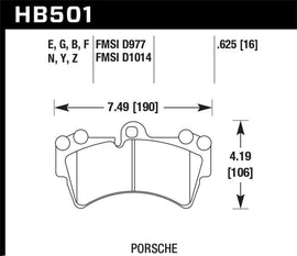 Hawk Performance HB501Z.625 FITS:Hawk 07-10 Audi Q7 3.6L/4.2L / 03-07 Porsche Cayenne 4.5L / 04-07 VW Touareg Performance Ceramic Str Brake Pads Performance