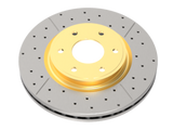 DBA 2020+ Chevrolet Silverado 1500 6.2L Rear Drilled & Slotted Street Series Rotor w/Gold Hat