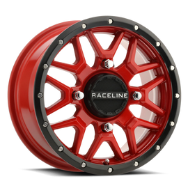 Raceline A94R-57037+10 FITS: A94R Krank 15x7in / 4x137 BP / 10mm Offset / 110.18mm Bore Red & Black Lip Wheel Wheels Cast