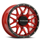 Raceline A94R-57037+10 FITS: A94R Krank 15x7in / 4x137 BP / 10mm Offset / 110.18mm Bore Red & Black Lip Wheel Wheels Cast