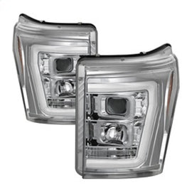 SPYDER 5084705 FITS: 11-16 Ford F-250/F-350 V2 Projector Headlights Light Bar DRL Chrome PRO-YD-FS11V2-LB-C Headlights