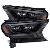 AlphaRex 880121 FITS: 19-21 Ford Ranger LUXX LED Proj Headlights Plank Style Alpha Black w/Seq Signal/DRL Headlights
