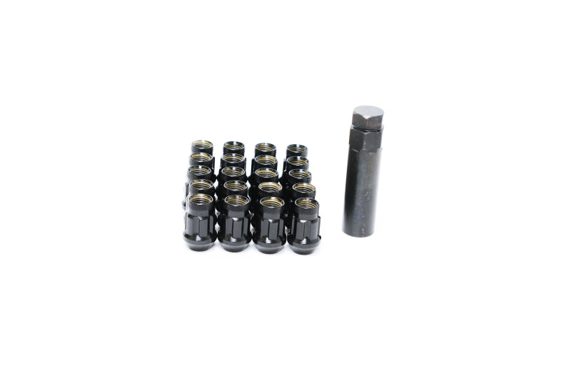 Wheel Mate HR3805BR FITS: Muteki HR38 Open End Lug Nuts 12x1.25 Black Chrome / Red Ring Lug Nuts