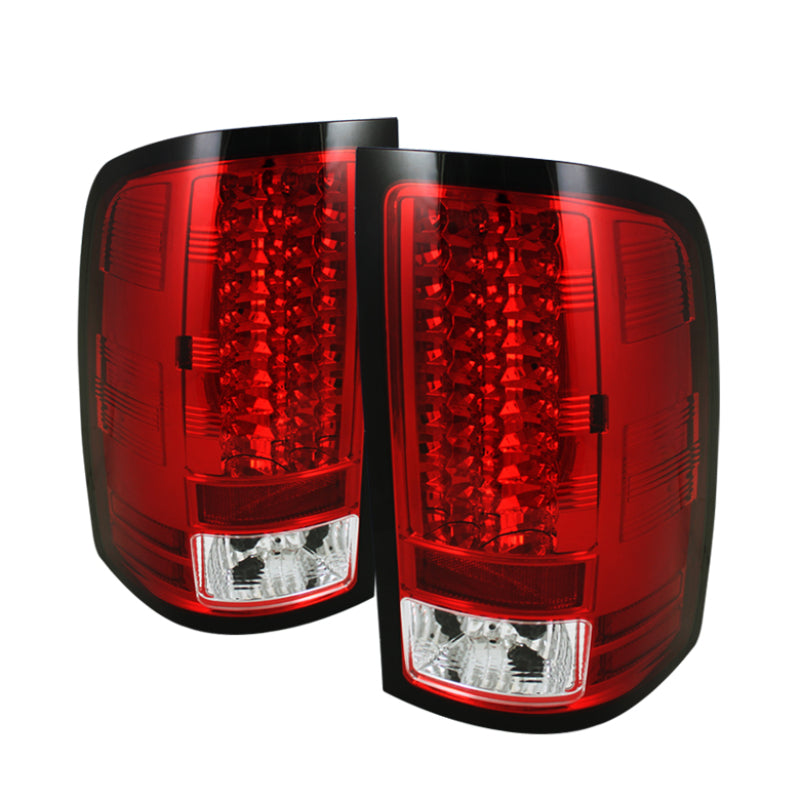 SPYDER 5014955 FITS: GMC Sierra 07-13 (Not 3500 Dually 4 Rear Wheels)LED Tail Lights Red Clear ALT-YD-GS07-LED-RC Tail Lights