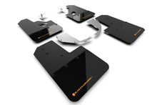Load image into Gallery viewer, Rally Armor MF85-RR-ST-COR FITS: 21-25 Ford Bronco (Steel Bmpr + RR- NO Rptr/Sprt) Blk Mud Flap w/Cy Orange Logo Mud Flaps