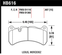 Load image into Gallery viewer, Hawk Performance HB616N.607 FITS:Hawk 08-09 Lexus IS-F HP+ Street Front Brake Pads Brake Pads Performance
