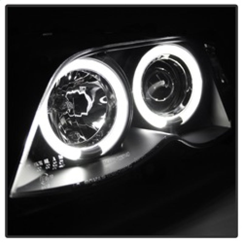 SPYDER 5042415 FITS: BMW E46 3-Series 02-05 4DR Projector Headlights 1PC LED Halo Blk PRO-YD-BMWE4602-4D-AM-BK Headlights
