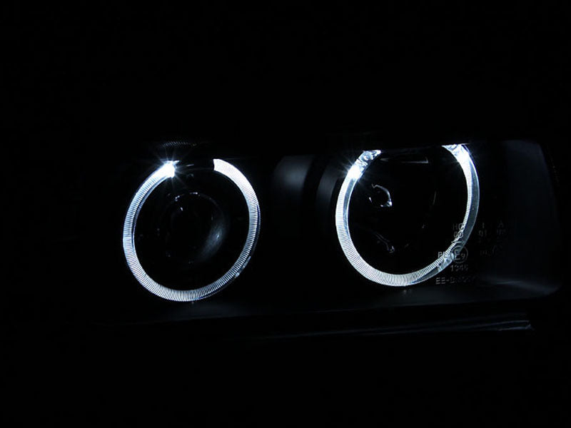 ANZO 121011 FITS: 1992-1998 BMW 3 Series E36 Projector Headlights w/ Halo Black (CCFL) G2 Headlights