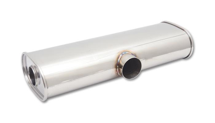 Vibrant 10632 FITS: StreetPower Oval Muff 6inx10inx24in long body 3in IDxdual 2.5in out Side in Split Dual outs Muffler