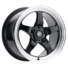 Load image into Gallery viewer, Forgestar F0918C071N37 FITS: F091 18X5.0 D5 Drag 5X115 ET-37 BS1.5 Gloss Black w/ Machine Lip 78.1 Wheels Cast