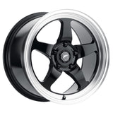 Forgestar F0918C071N37 FITS: F091 18X5.0 D5 Drag 5X115 ET-37 BS1.5 Gloss Black w/ Machine Lip 78.1 Wheels Cast