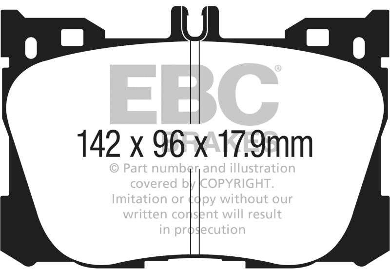 EBC DP43070R FITS: 2017+ Mercedes-Benz E300 (W213) 2.0L Turbo Yellowstuff Front Brake Pads Brake Pads Performance