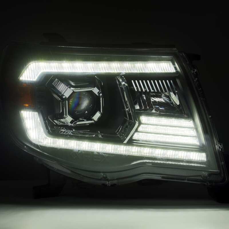 AlphaRex 880741 FITS: 05-11 Toyota Tacoma LUXX LED Projector Headlights Plank Style Black w/Activ Light and DRL Headlights