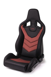 Recaro 410.2GT.3164 FITS: Sportster GT Passenger Seat Black Vinyl/Red Suede Reclineable Seats