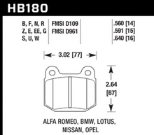 Load image into Gallery viewer, Hawk Performance HB180B.560 FITS: -Hawk 1984-1986 Alfa Romeo GTV-6 2.5 HPS 5.0 Front Brake Pads Brake Pads Performance
