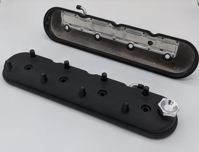 Granatelli Motor Sports 640367 FITS:Granatelli 96-22 GM LS Standard Height Valve Cover w/Angled Coil Mount Blk Wrinkle (Pair) Valve Covers