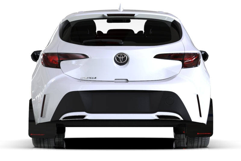 Rally Armor MF67-UR-BLK/WH FITS: 18-25 Toyota Corolla Hatchback Black UR Mud Flap White Logo Mud Flaps